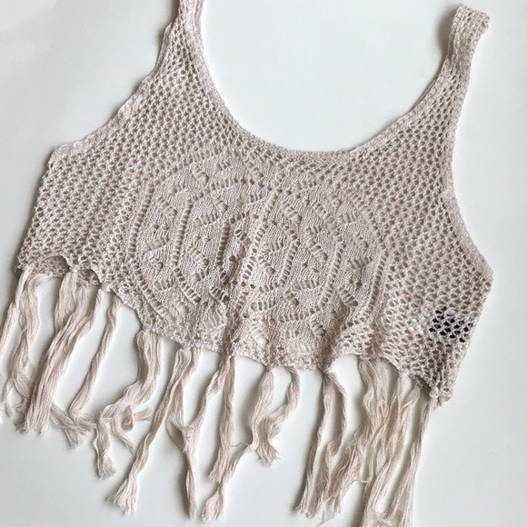 NWOT Knit Crop Top Bathing Suit Cover Up - Picture 6 of 11